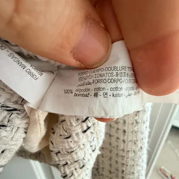 Zara Textured Cream Tweed Long Sleeve Overshirt/Jacket “Shacket” Size M - Picture 12 of 16